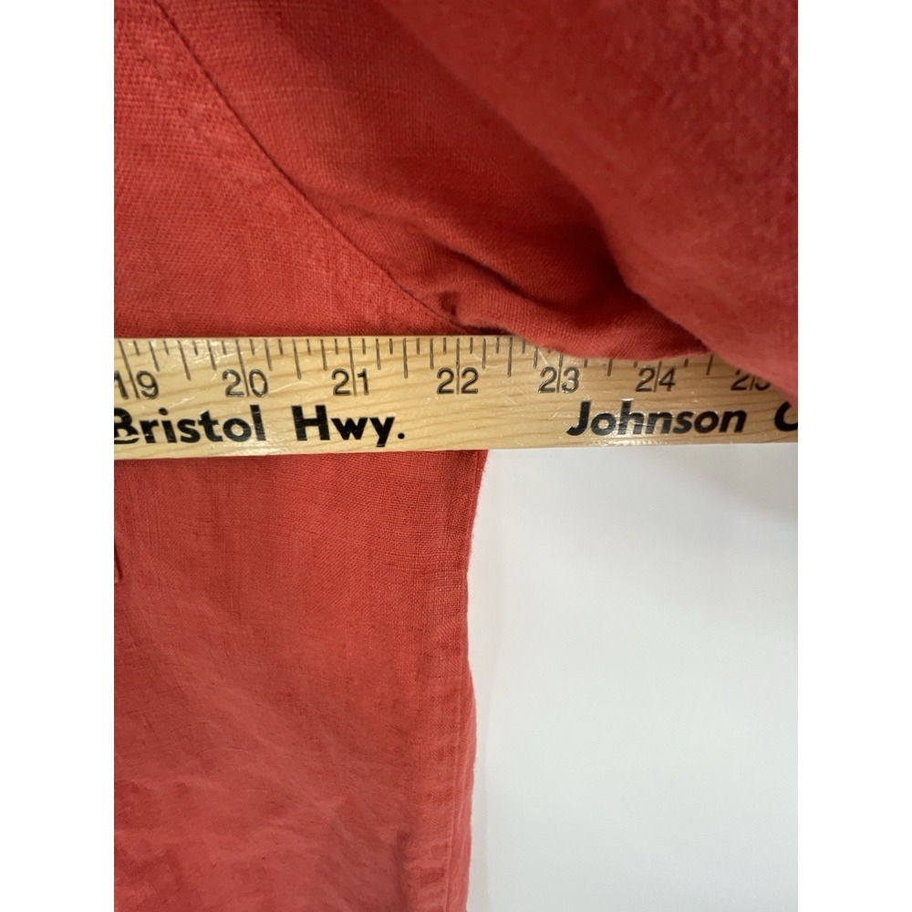 Vintage 90'S CHICO'S DESIGNs Men's long-sleeved linen shirt size L‎ (2) Orange - Picture 5 of 9